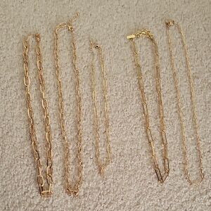 Gold Paper Clip Necklace Set